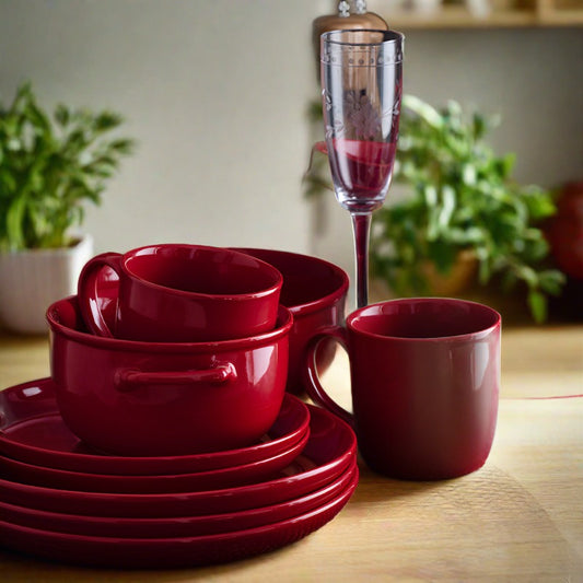 Luxury Red Glaze Ceramic Dinner Set