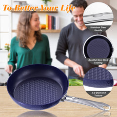 AzureGlide 3-Piece Non-Stick Frying Pan Set