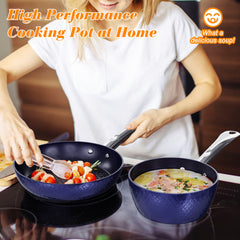 AzureGlide 3-Piece Non-Stick Frying Pan Set