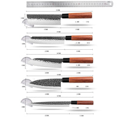 ArtisanCraft Hammered Santoku Chef Knife